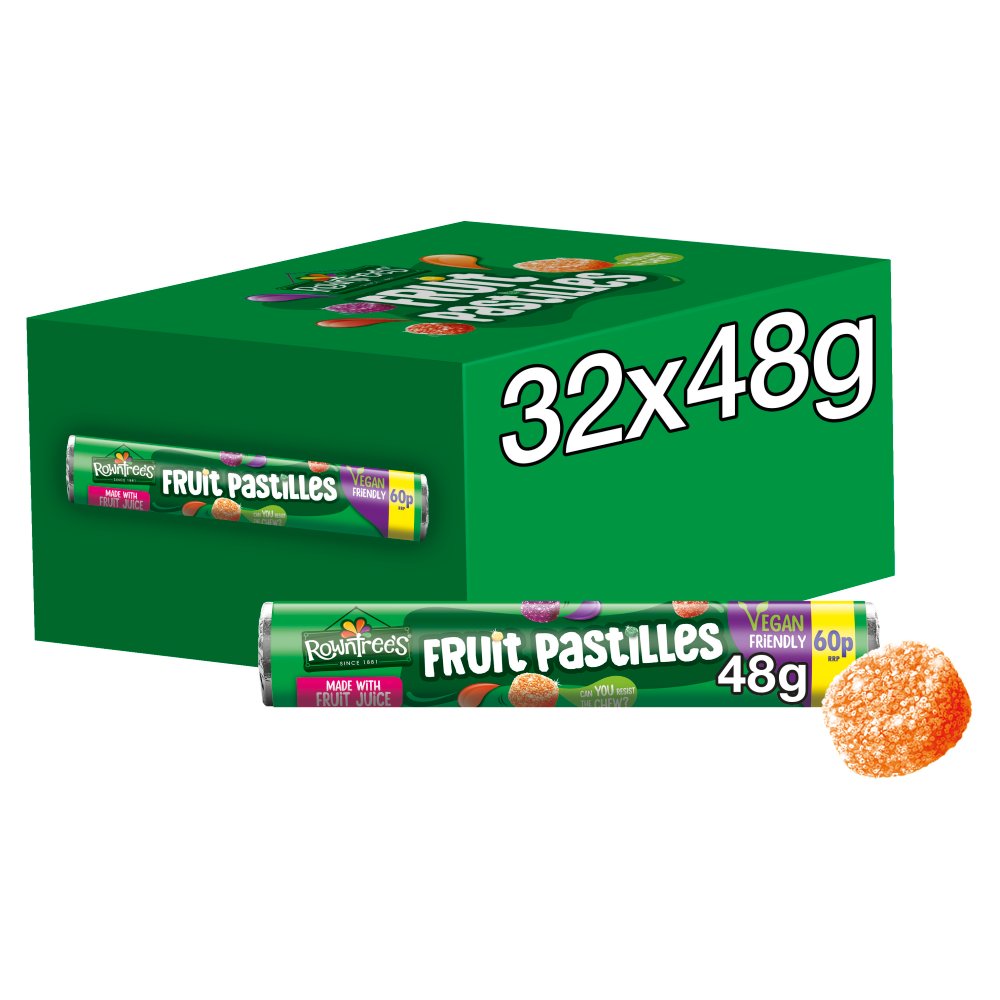 Rowntree’s Fruit Pastilles Sweets Tube 48g  60p 48g × 32 × 1