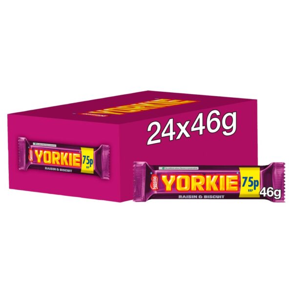 Yorkie Raisin & Biscuit Chocolate Bar 44g  75p 44g × 24 × 1