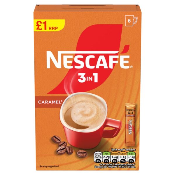 Nescafé 3 in 1 Caramel 6 x 16g (96g) 6s × 11 × 1
