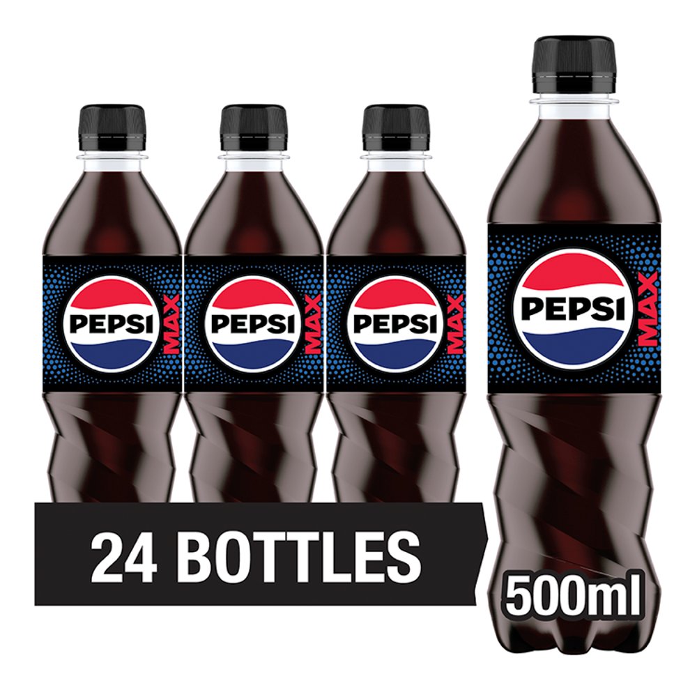 Pepsi Max No Sugar Cola Bottle 500ml 500ml × 24 × 1