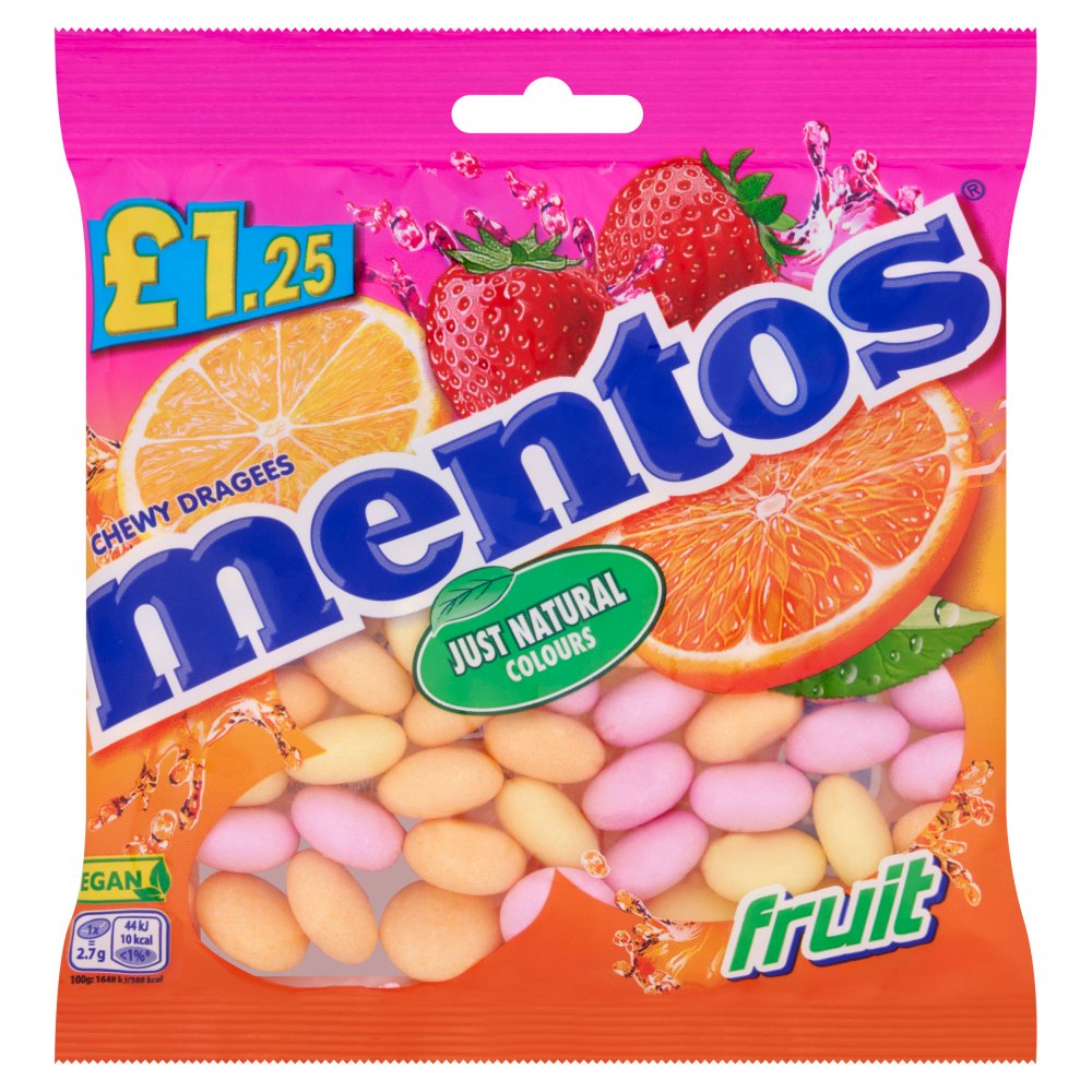 Mentos Chewy Dragees Fruit 135g 135g × 12 × 1