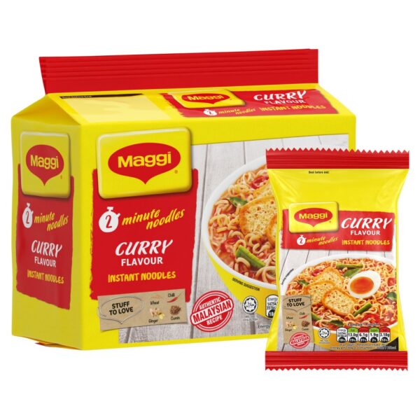 Maggi Curry Flavour Instant Noodles 5 x 79g 79g × 6 × 1