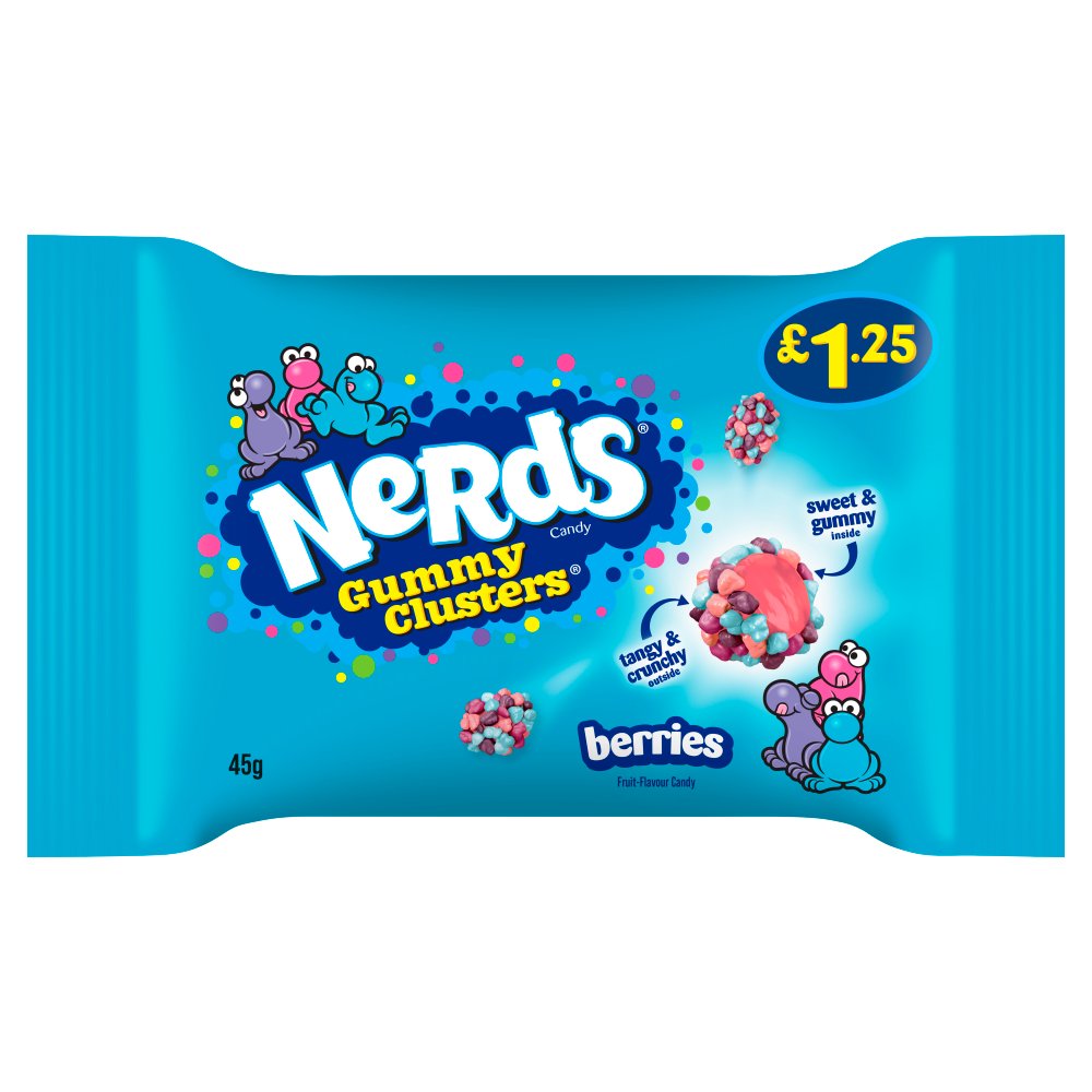 Nerds Berries Fruit-Flavour Candy Gummy Clusters 45g 45g × 20 × 1