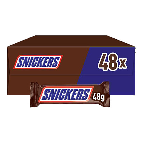 Snickers Caramel, Nougat, Peanuts & Milk Chocolate Snack Bar 48g 48g × 48 × 1