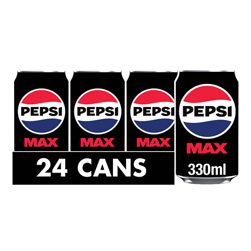 Pepsi Max No Sugar Cola 330ml Can x 12 330ml × 24 × 1