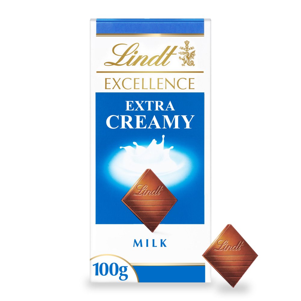 Lindt Excellence Milk Extra Creamy Chocolate Bar 100g 100g × 8 × 1