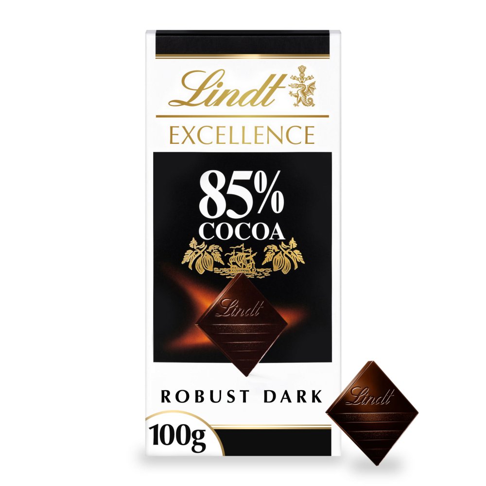 Lindt Excellence Dark 85% Cocoa Chocolate Bar 100g 100g × 8 × 1