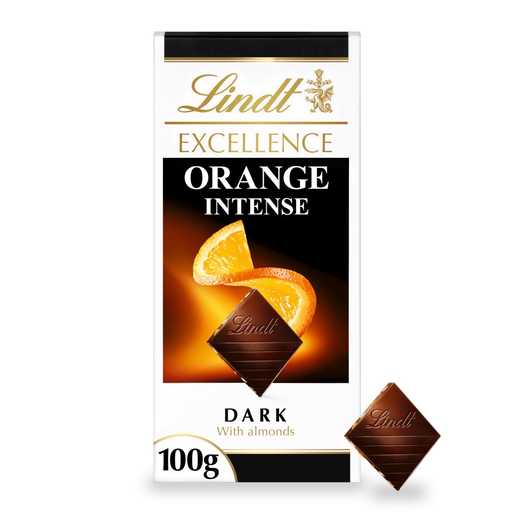 Lindt Excellence Dark Orange Chocolate Bar 100g 100g × 8 × 1