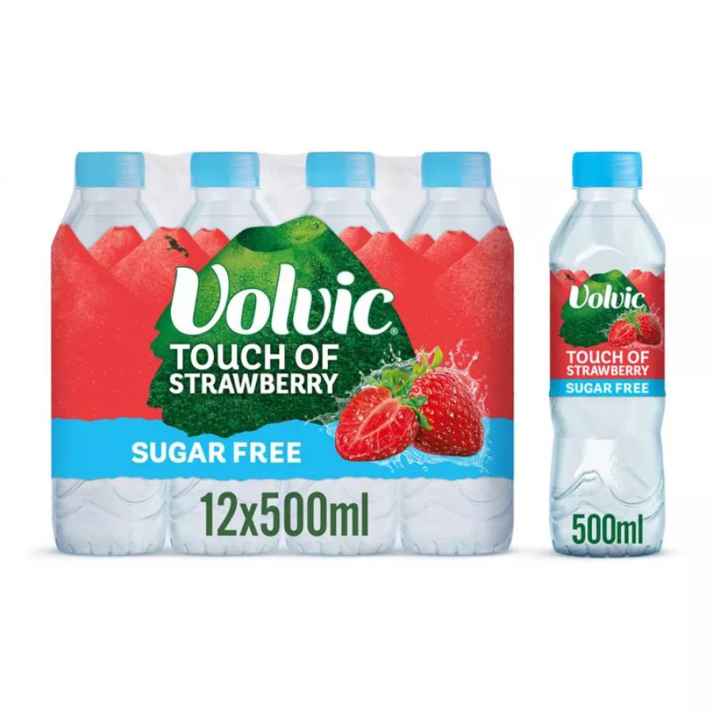 Volvic Touch of Fruit Strawberry Sugar Free Still Flavoured Water 12 x 500ml 50Cl × 12 × 1