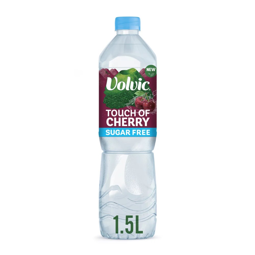 Volvic Touch of Fruit Sugar Free Cherry Natural Flavoured Water 1.5L 1.5Ltr × 6 × 1