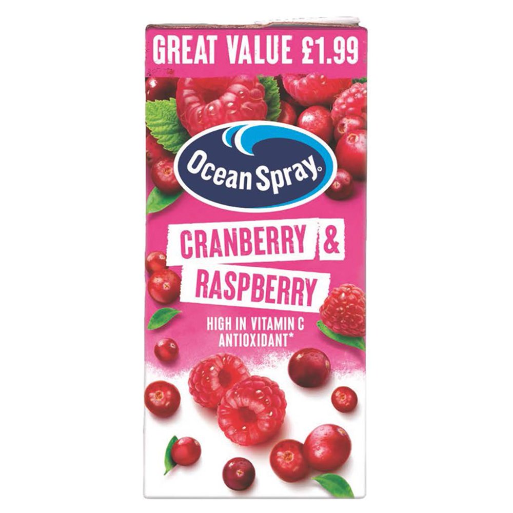 Ocean Spray Cranberry & Raspberry Juice 1 Litre 1Ltr × 12 × 1