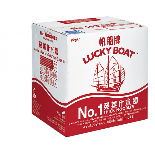 Lucky Boat No.1 Thick Noodles 9kg 9Kg × 1