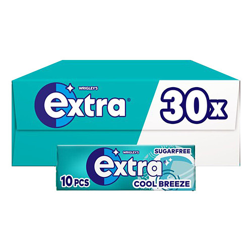 Extra Chewing Gum Sugar Free Cool Breeze x10 Pieces 10pce × 30 × 1