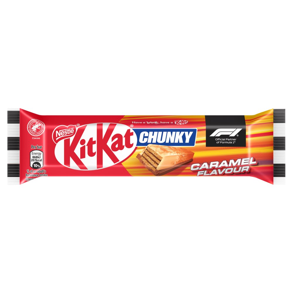 KitKat F1 Chunky Caramel Flavour Milk Chocolate Bar 40g 40g × 24 × 1