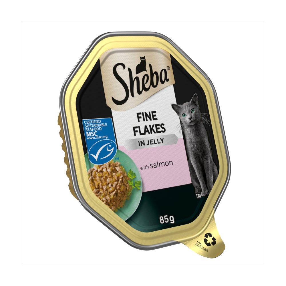 SHEBA® Fine Flakes Adult Wet Cat Food with Salmon Jelly 85g Tray 85g × 22 × 1