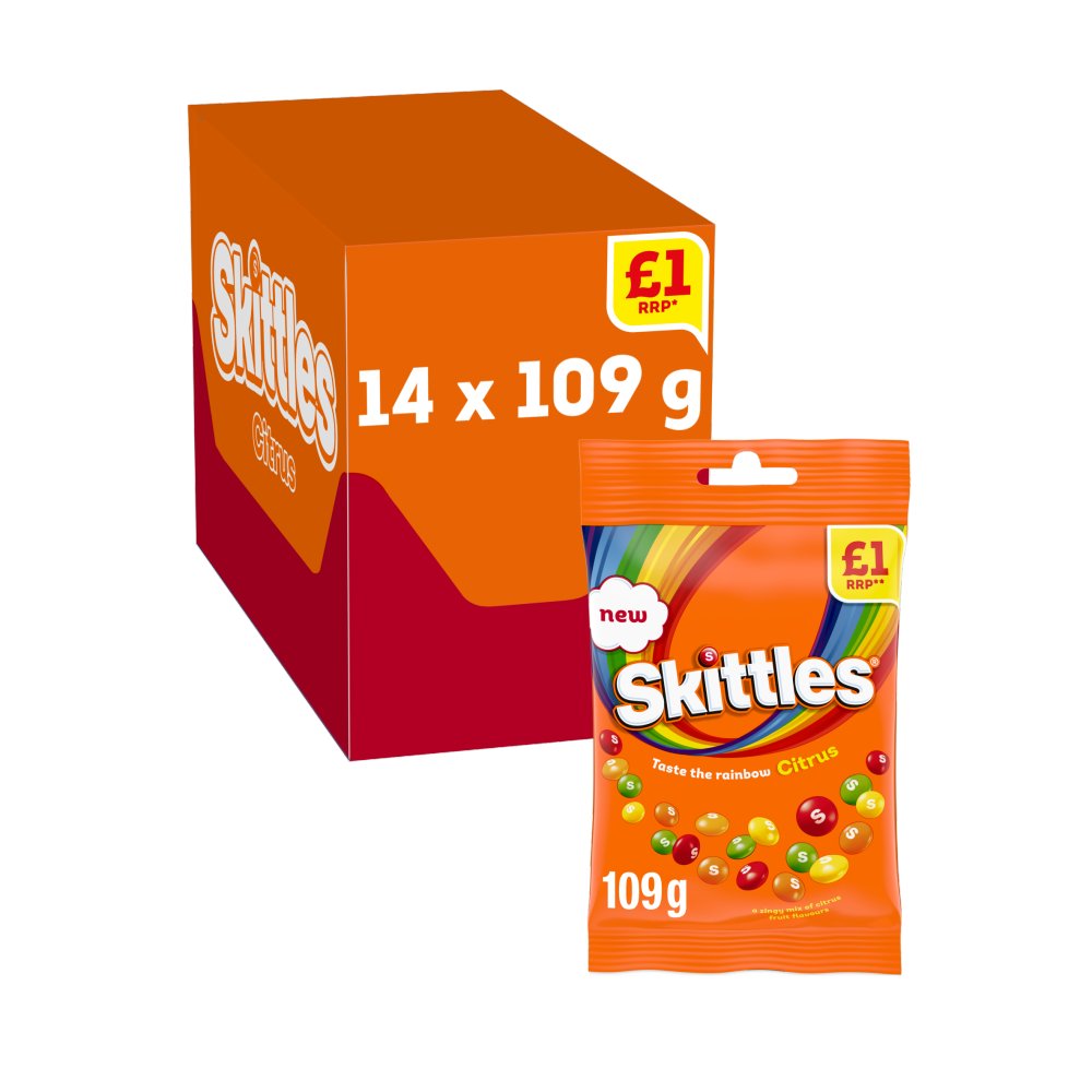 Skittles Citrus Vegan Sweets 109g 109g × 14 × 1