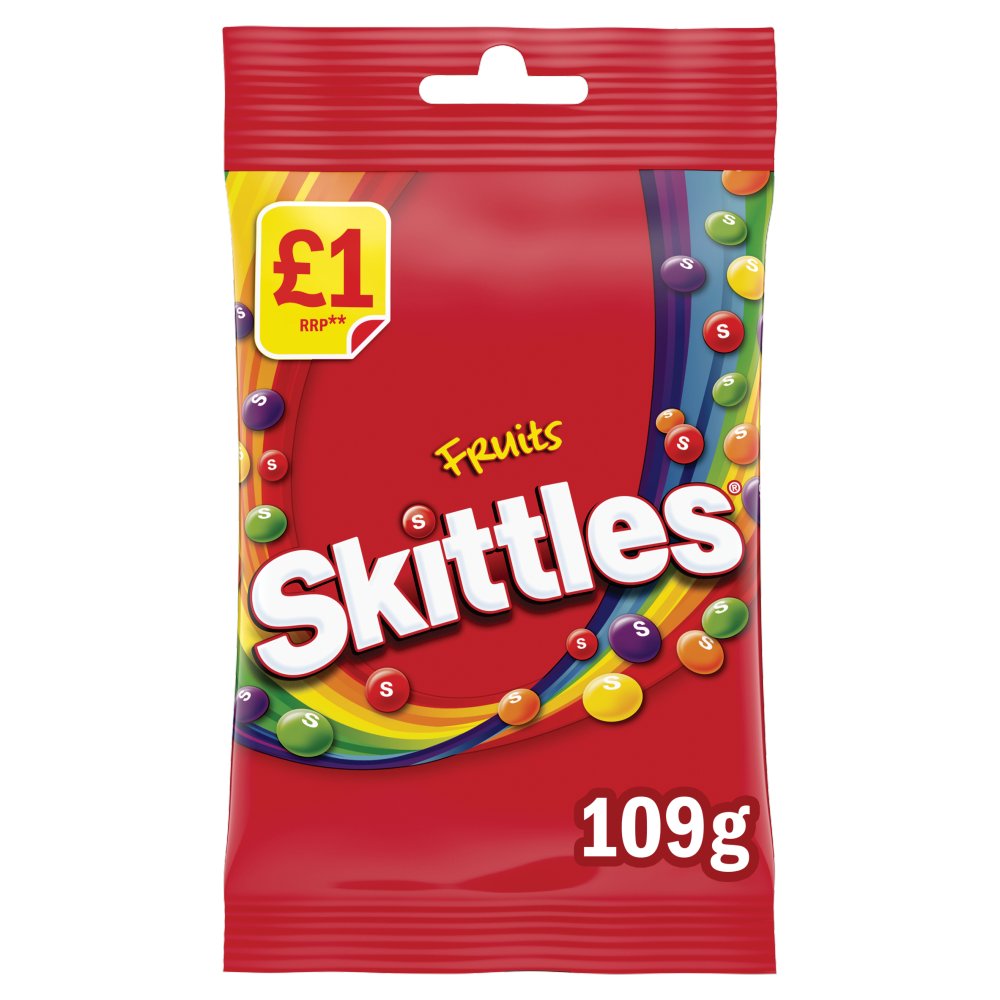 Skittles Vegan Chewy Sweets Fruit Flavoured Treat Bag   109g 109g × 14 × 1