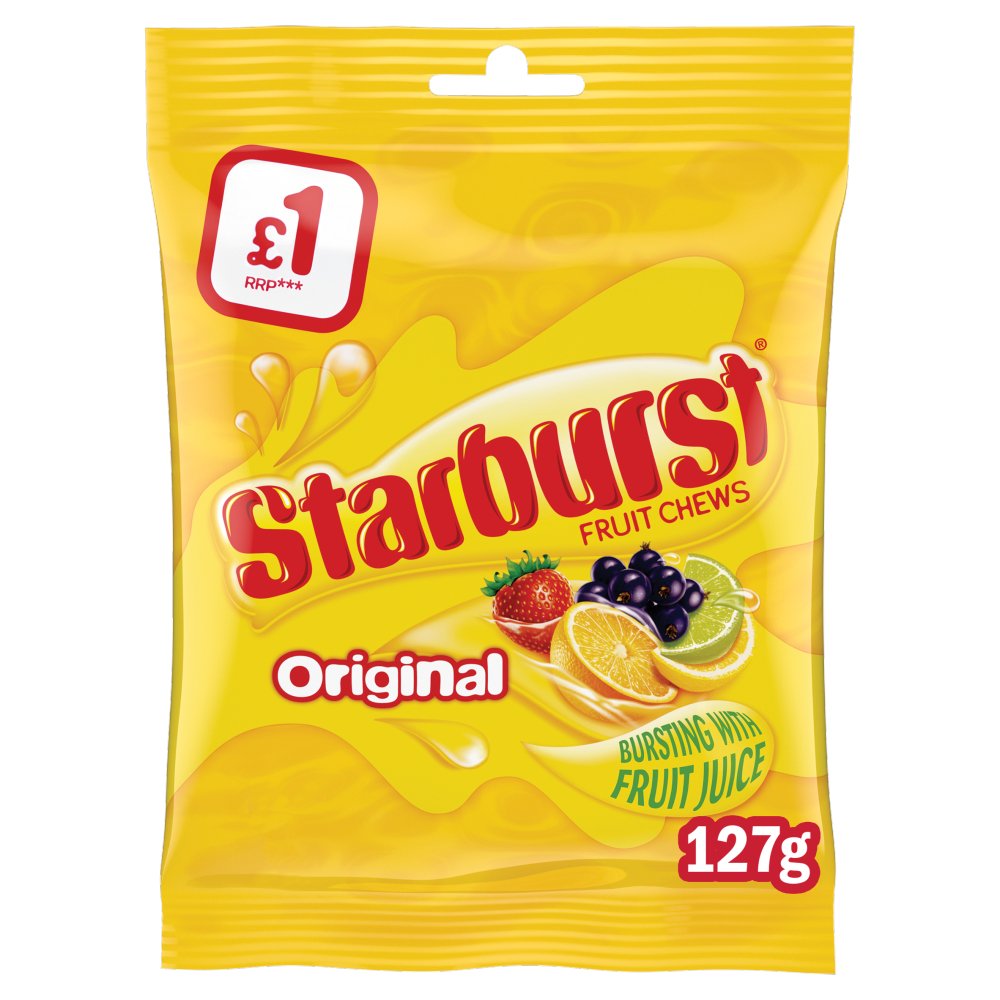Starburst Vegan Chewy Sweets Fruit Flavoured Pouch Bag   127g 127g × 12 × 1