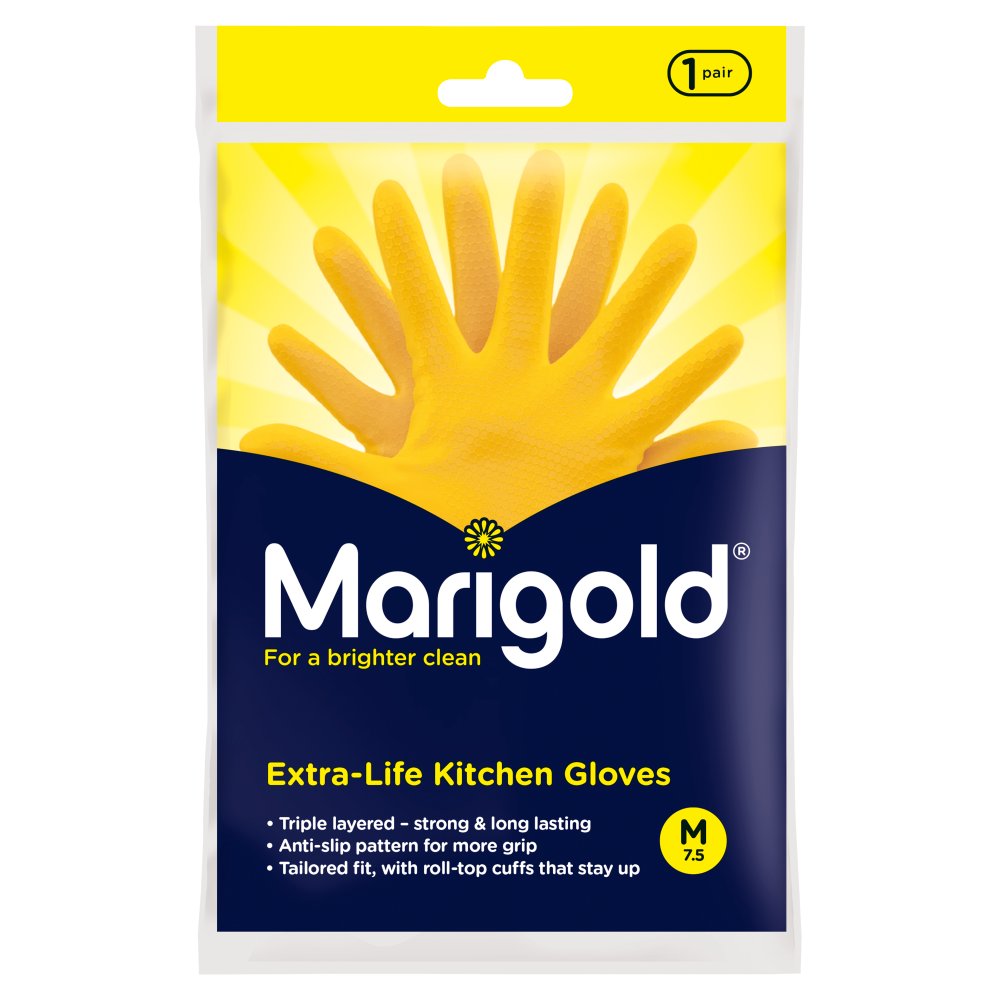 Marigold Extra-Life Kitchen Gloves M 7.5 1 Pair Med × 6 × 1