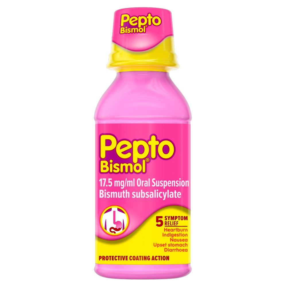 Pepto-Bismol For Nausea, Heartburn, Indigestion, Upset Stomach and Diarrhoea Relief 120ml 240ml × 6 × 1