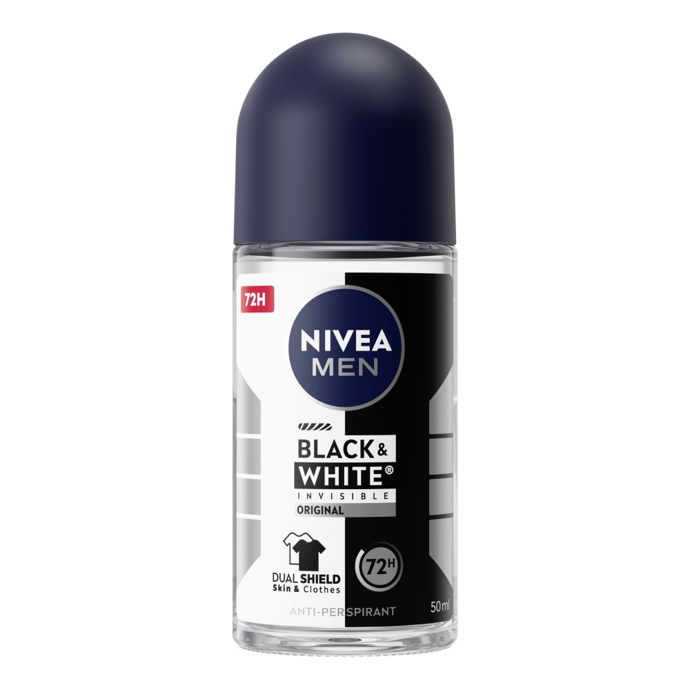 NIVEA MEN Black & White Invisible Original Roll On 50ml 50ml × 6 × 1