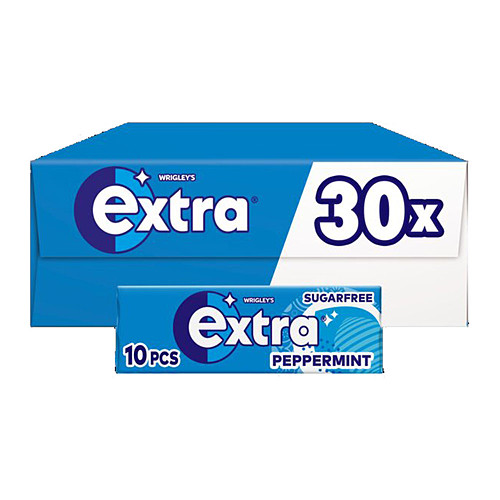 Extra Peppermint Chewing Gum x10 Pieces 10pce × 30 × 1