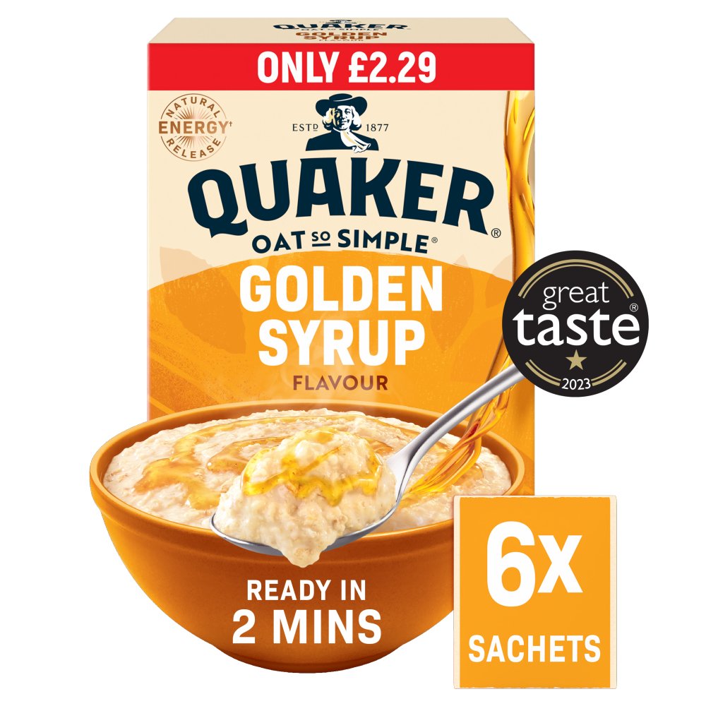 Quaker Oat So Simple Golden Syrup Porridge Sachets RRP 6 x 36g 2.29 × 8 × 1