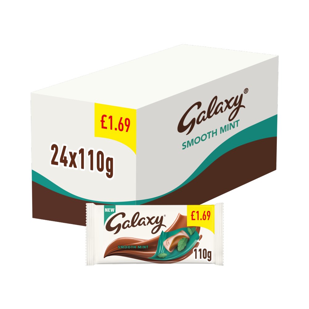 Galaxy Smooth Mint Chocolate Block Bar   110g 110g × 24 × 1