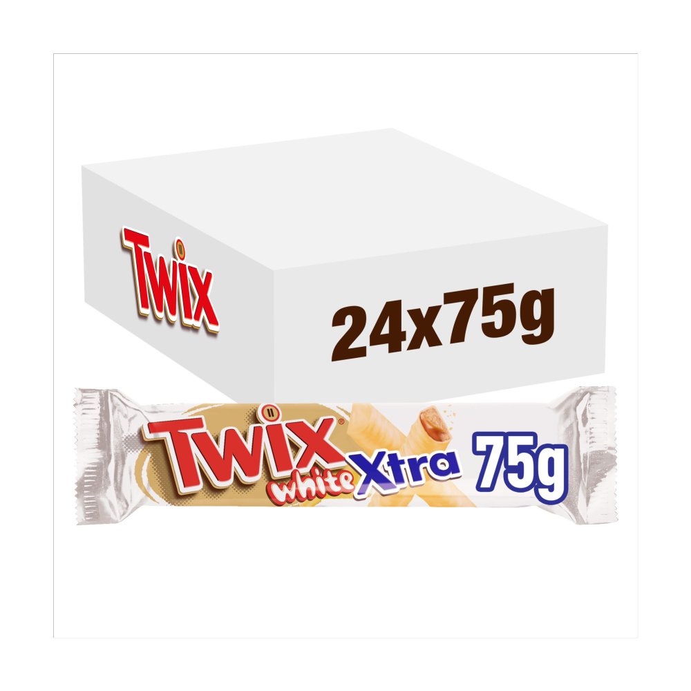 Twix Xtra White Chocolate Bar 75g Std × 24 × 1