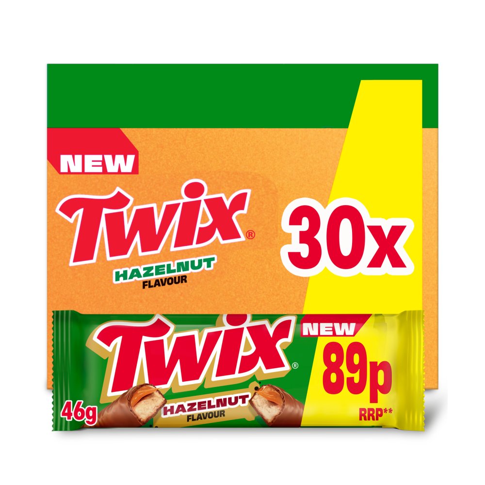 Twix Xtra Hazelnut Milk Chocolate Bar 46g   46g × 30 × 1
