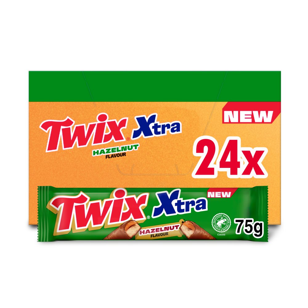 Twix Xtra Hazelnut Milk Chocolate Bar 75g 75g × 24 × 1