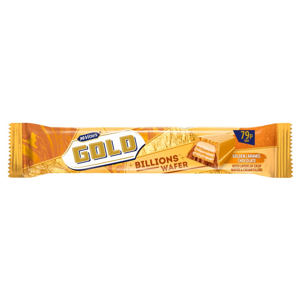 McVitie’s Gold Billions Wafer Golden Caramel Chocolate 39g RRP 79p 39.5g × 24 × 1