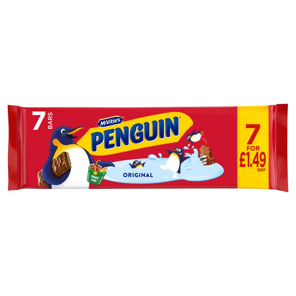 McVitie’s Penguin Original Bars 7 x 24.6g (172.2g) 7pk × 12 × 1