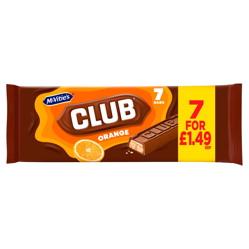 McVitie’s Club Orange Bars 7 x 22g (154g) 7pk × 12 × 1