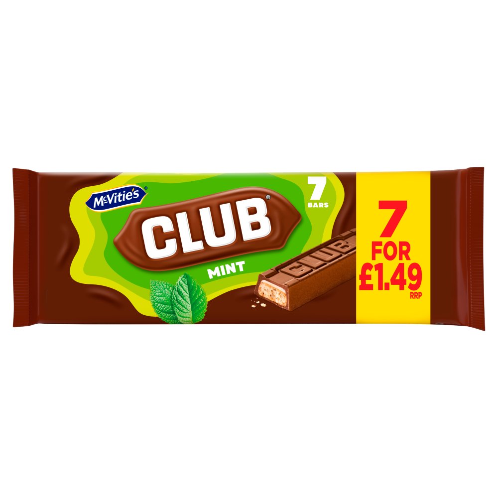 McVitie’s Club Mint Bars 7 x 22g (154g) 7pk × 12 × 1