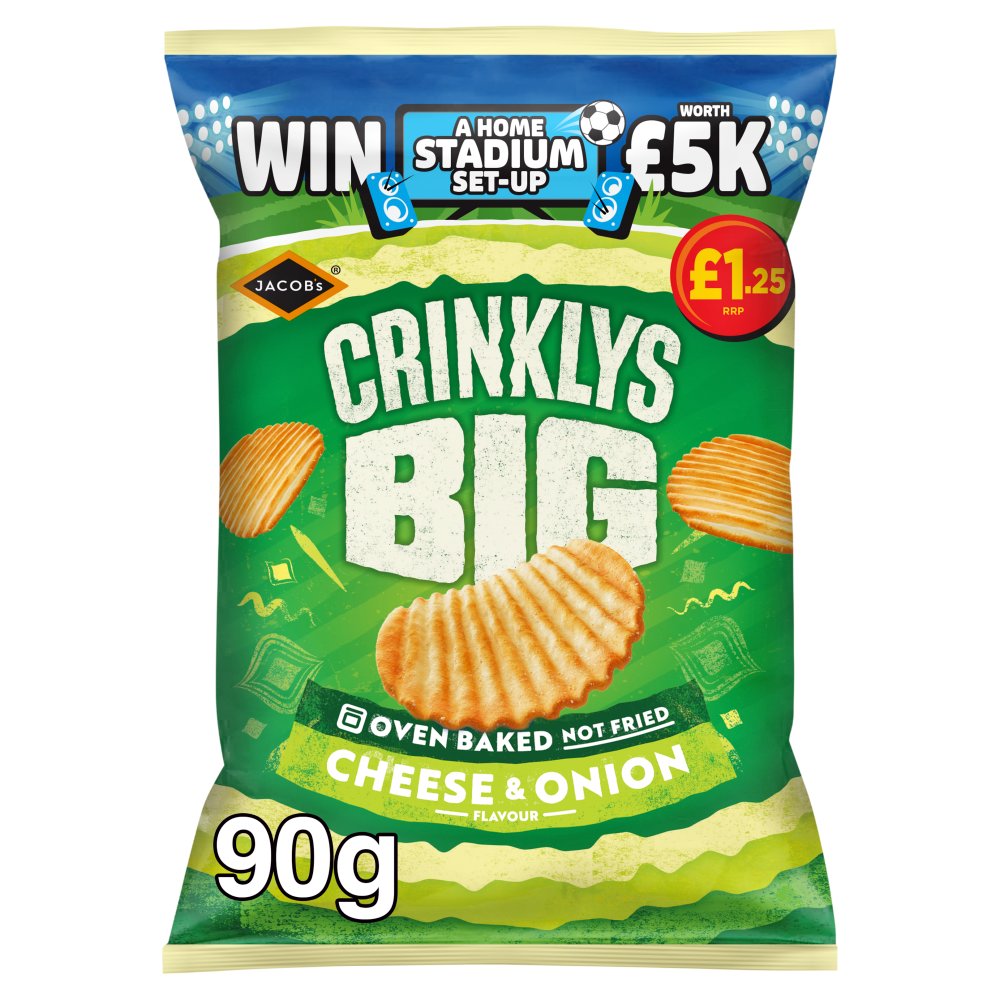Jacob’s Crinklys Big Cheese & Onion Flavour 90g 90g × 15 × 1