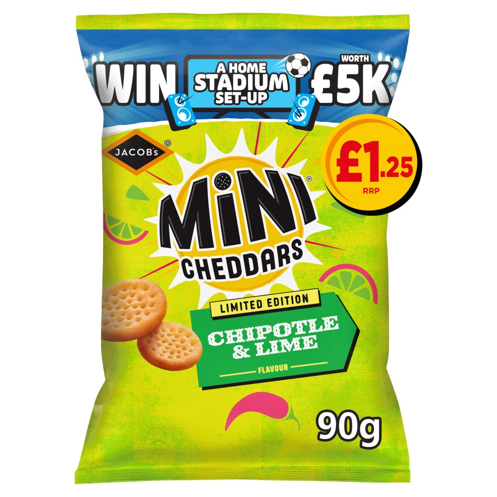 Mini Cheddars Limited Edition Chipotle & Lime Flavour 90g 90g × 15 × 1