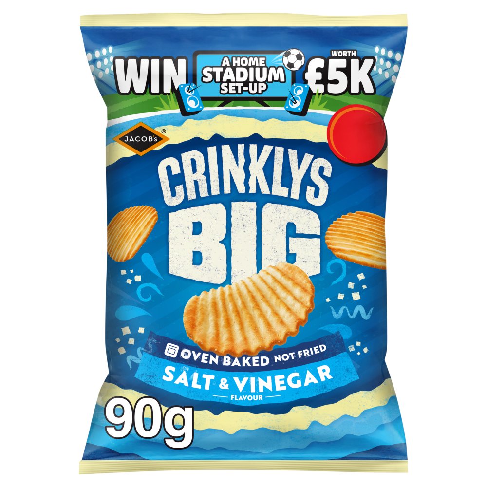 Jacob’s Crinklys Big Salt & Vinegar Flavour 90g 90g × 15 × 1