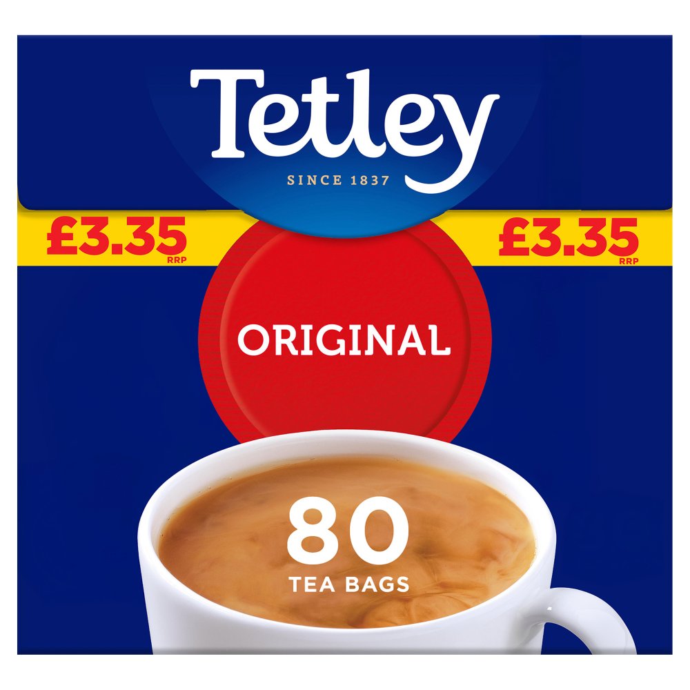 Tetley 80 Original Tea Bags 250g 80s × 6 × 1