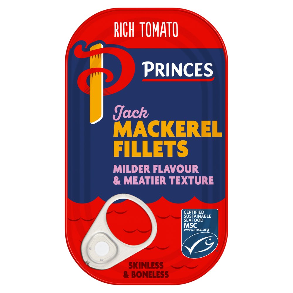 Princes Rich Tomato Jack Mackerel Fillets 125g 125g × 10 × 1