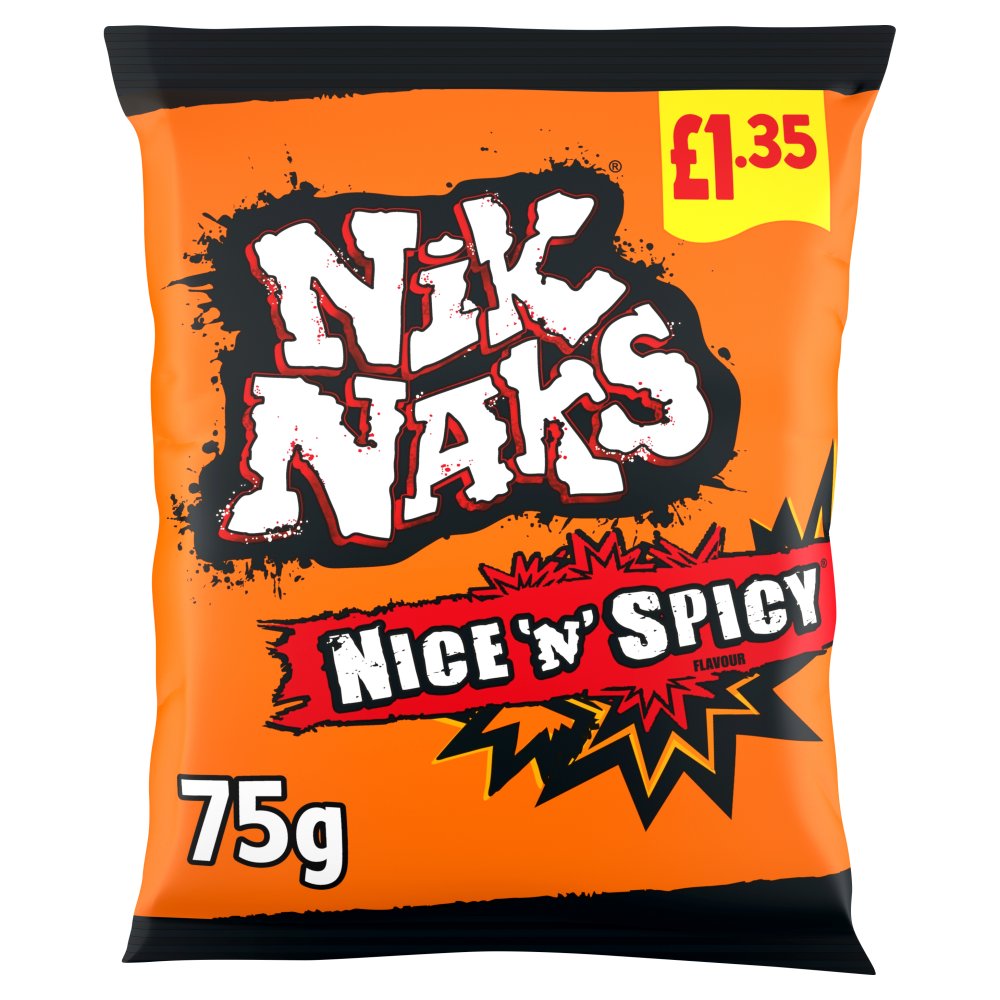 Nik Naks Nice ‘N’ Spicy Crisps 75g, 575g × 20 × 1