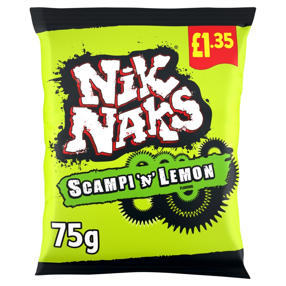 Nik Naks Scampi ‘N’ Lemon Crisps 75g, 75g × 20 × 1