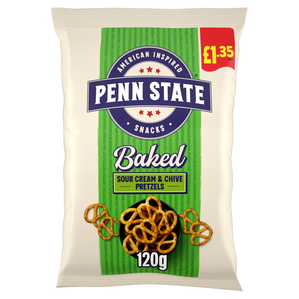 Penn State Sour Cream & Chive Pretzels 120g,   120g × 14 × 1
