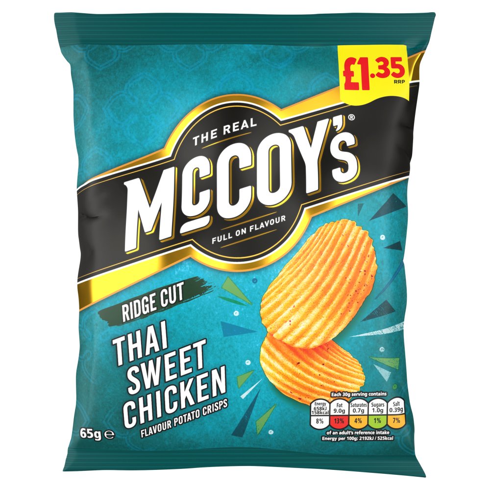 McCoy’s Thai Sweet Chicken Crisps 65g, 65g × 20 × 1