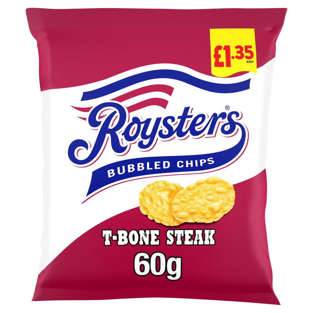 Roysters T-Bone Steak Crisps 60g, 60g × 20 × 1