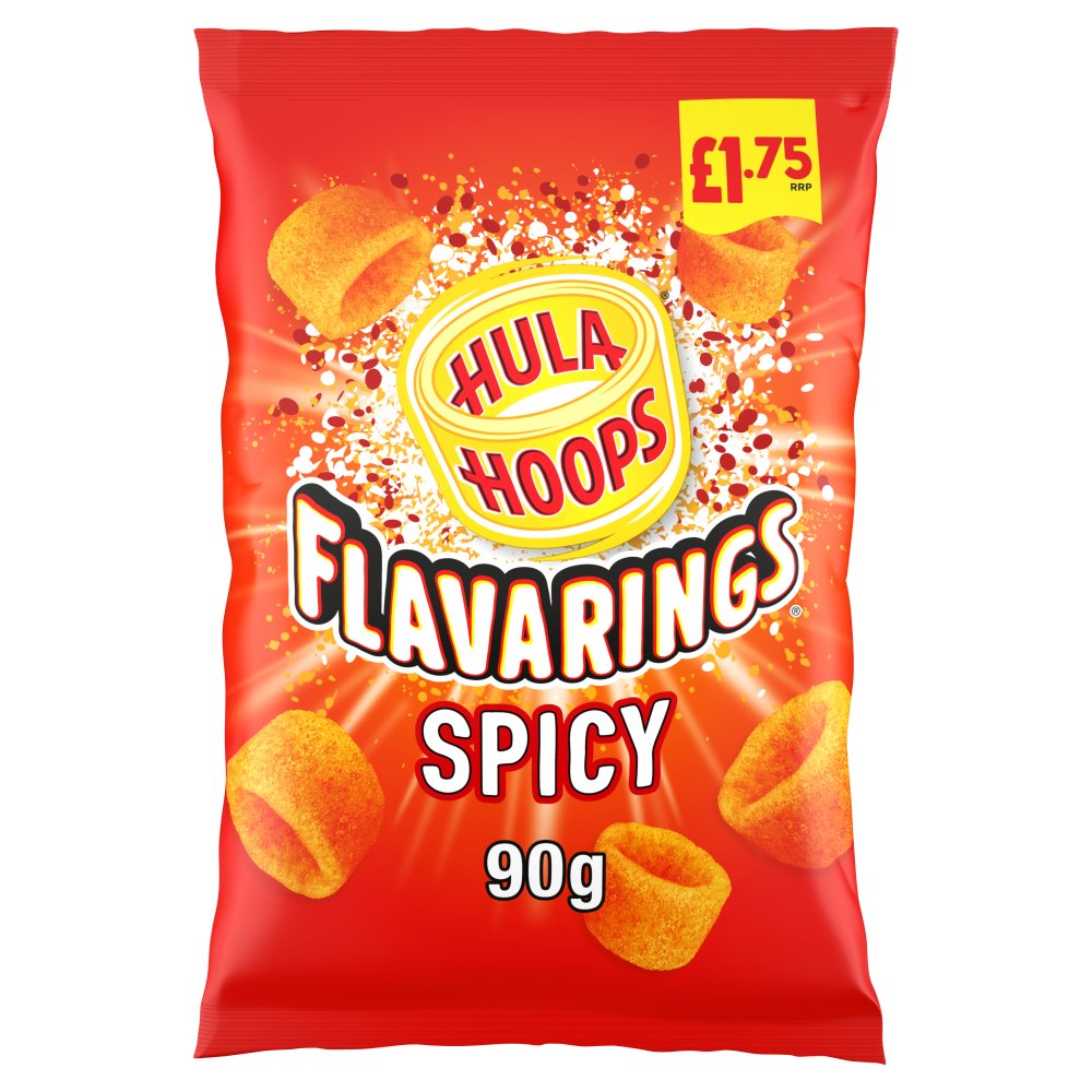 Hula Hoops Flavarings Spicy Crisps 90g,   90g × 8 × 1