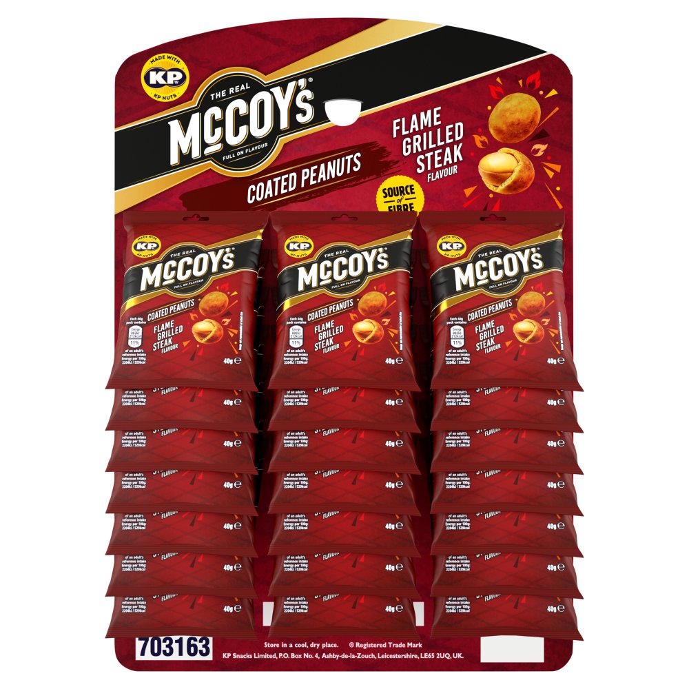 McCoy’s Coated Peanuts Flame Grilled Steak 40g (Pubcard) 40g × 21 × 1