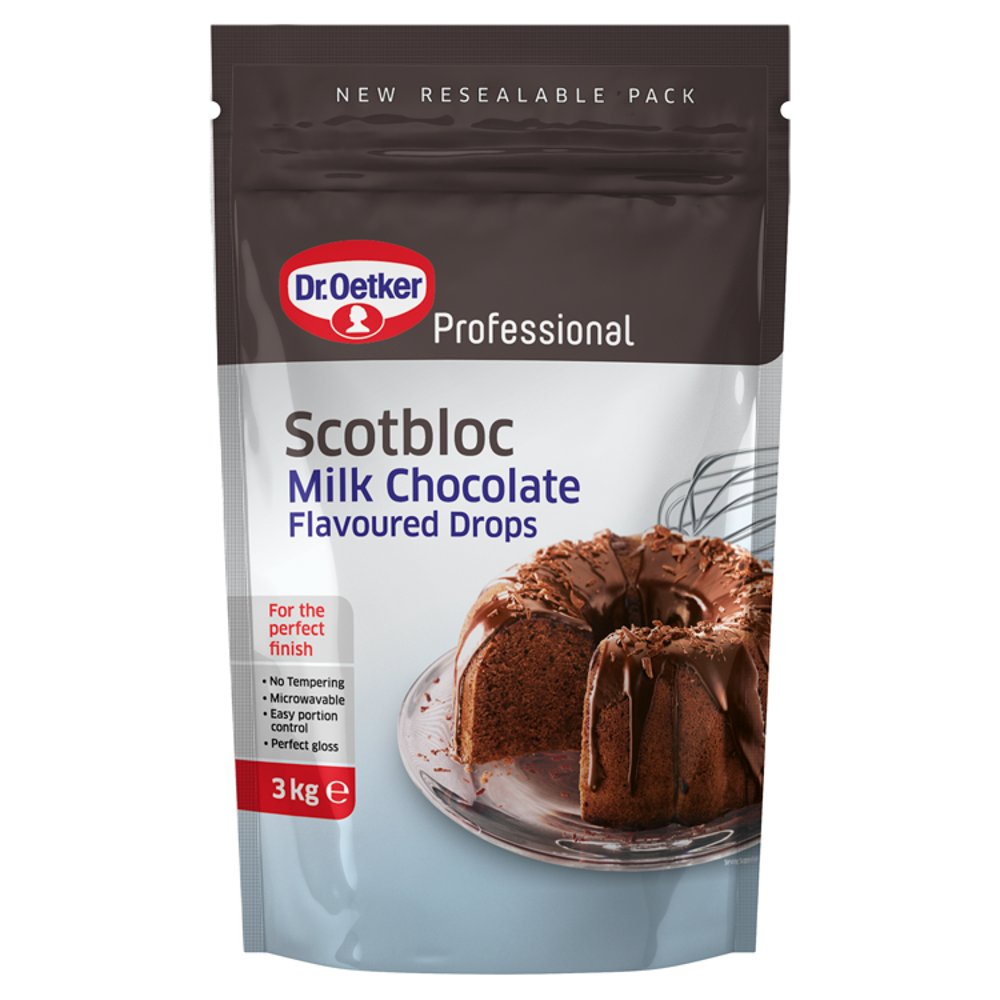 Dr. Oetker Professional Scotbloc Milk Chocolate Flavoured Drops 3kg 3Kg × 1