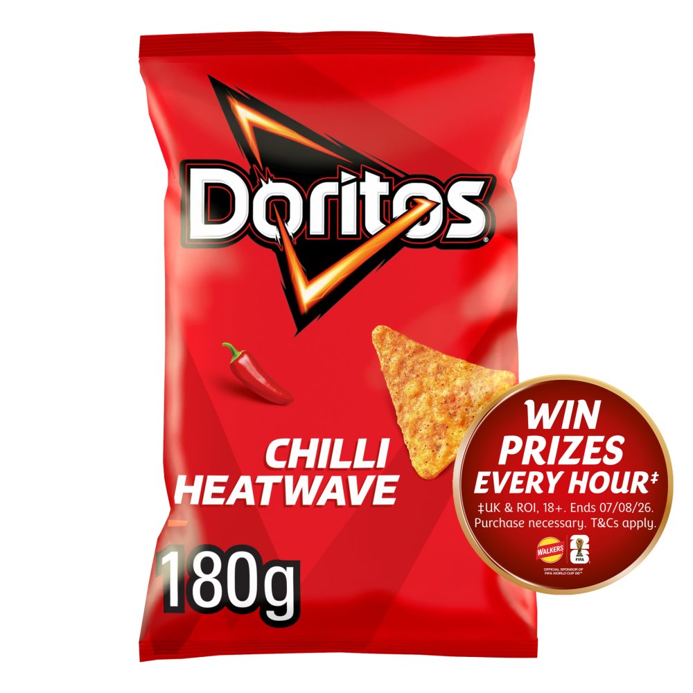 Doritos Chilli Heatwave Tortilla Chips Sharing Crisps 180g 180g × 12 × 1