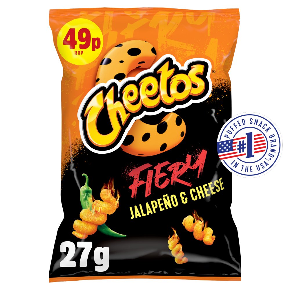 Cheetos Fiery Jalapeno & Cheese Grab Bag Crisps 27g  RRP 49p 27g × 30 × 1